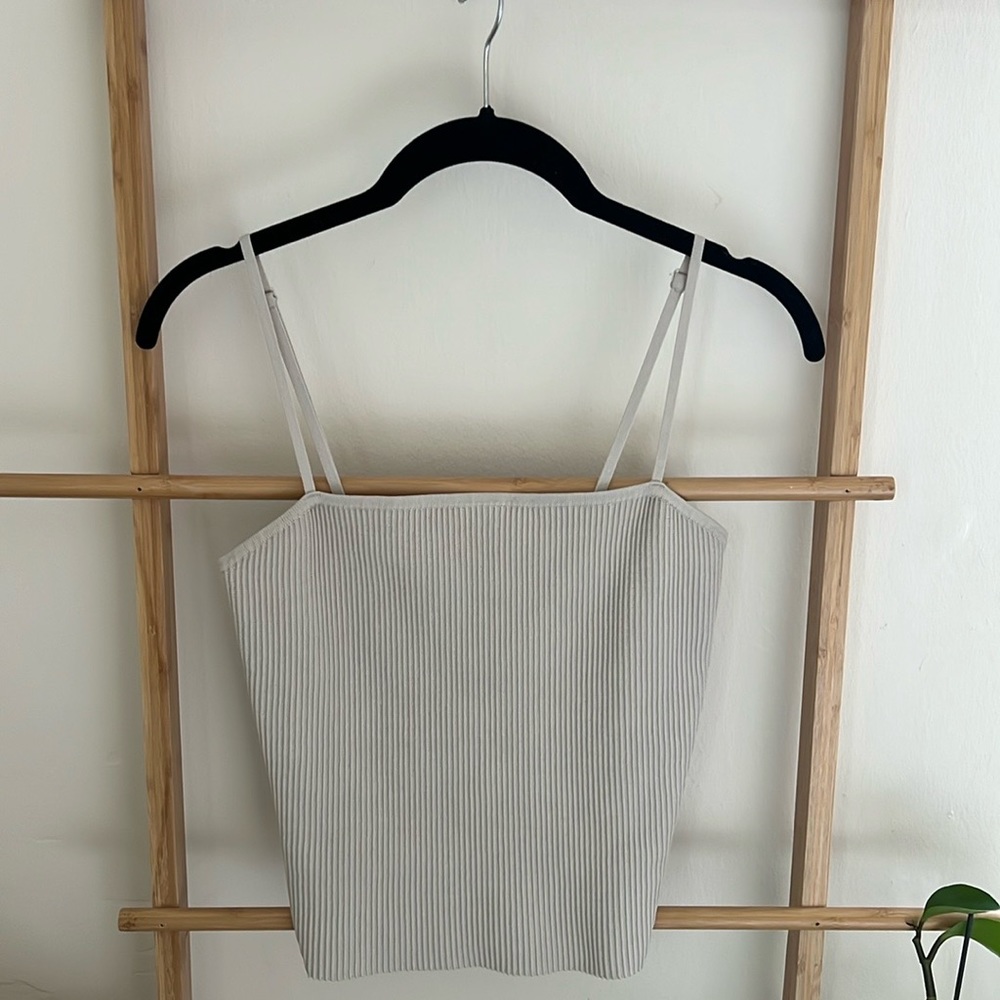 Babaton sculpt knit cami tank / small / matte pearl